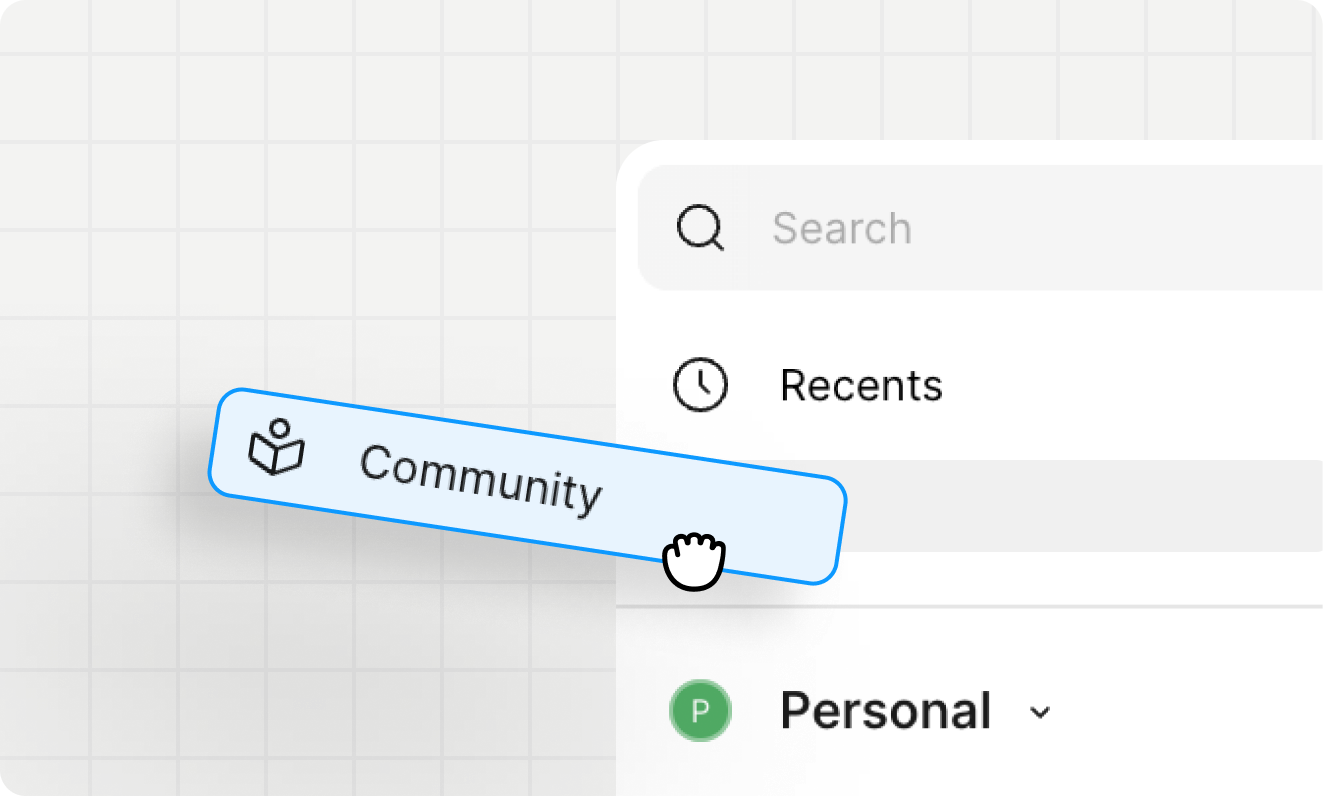 Community tab being dragged into the Figma file browser